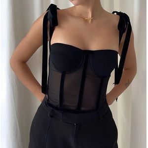 Tied Mesh Corset Top